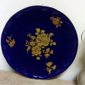 Echt Cobalt Blue 22 kt Gold Rose Plate